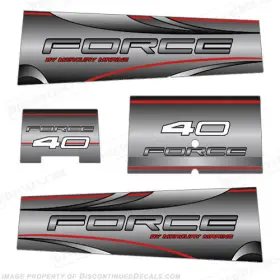 M-for-40-s Discontinued Decals Fits Mercury Marine Force 40hp Outboard Motor - Silver