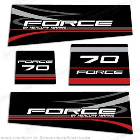 M-for-70 Discontinued Decals Fits Mercury Marine Force 70hp Outboard Motor Decal Kit - Black