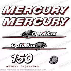 M-opt-150-07-12 Discontinued Decals Fits Mercury 150hp Inch Optimax - 2007-2012