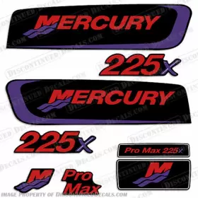 M-pmax-225x-rp Discontinued Decals Fits Mercury 225x Pro Max Decal Kit Red/purple