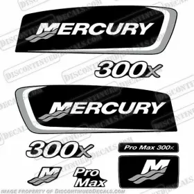 M-pmax-300x-msw Discontinued Decals Fits Mercury 300x Promax - Silver/white