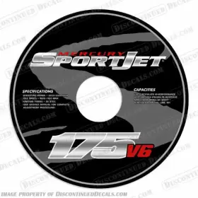 M-sj-175-v6 Discontinued Decals Fits Mercury Sport Jet 175hp V6 Outdrive