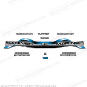 Ma-115-b Discontinued Decals Fits Mariner 115hp Decal Kit - Blue