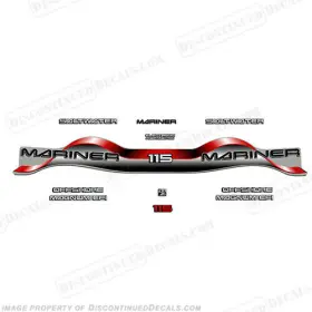 Ma-115-r Discontinued Decals Fits Mariner 115hp Decal Kit - Red