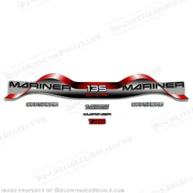 Ma-135-2.0-r Discontinued Decals Fits Mariner 135hp 2.0 Outboard Motor Decal Kit - Red