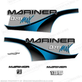 Ma-135-opt-00-b Discontinued Decals Fits Mariner 135hp Optimax Decal Kit - 2000 Blue