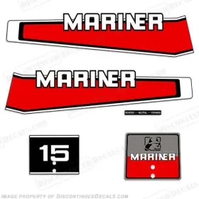 Ma-15-77 Discontinued Decals Fits Mariner 1977-1989 15hp Outboard Motor Decal Kit