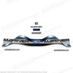 Ma-150-2.5-b Discontinued Decals Fits Mariner 150hp 2.5 Liter Inch Offshore Efi Decal Kit - Blue