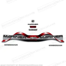 Ma-150-2.5-r Discontinued Decals Fits Mariner 150hp 2.5 Liter Inch Offshore Efi Decal Kit - Red