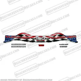 Ma-150-cst-flg Discontinued Decals Fits Custom Mariner 150hp Decal Kit Racing/us Flag - Wrap Around