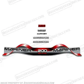 Ma-200-2.5-r Discontinued Decals Fits Mariner 200hp 2.5 Decal Kit - Red