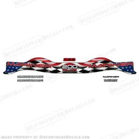 Ma-200-wr-cst-flg Discontinued Decals Fits Custom Mariner 200hp Outboard Motor Decal Kit Racing/us Flag - Wrap Aroun