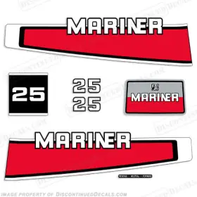 Ma-25-77 Discontinued Decals Fits Mariner 1977-1989 25hp Decal Kit