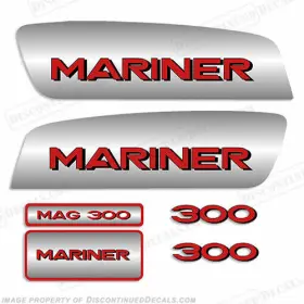 Ma-300-pm-r Discontinued Decals Fits Mariner 300hp Promax Decal Kit - Custom Red