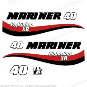 Ma-40-xr Discontinued Decals Fits Mariner 40hp Lightning Xr Outboard Motor Decal Kit