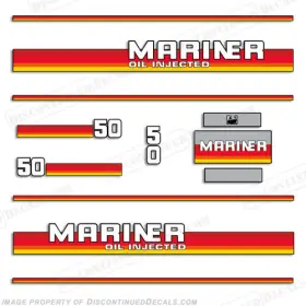 Ma-50-84 Discontinued Decals Fits Mariner 1984 - 1990 50hp Outboard Motor Decal Kit
