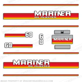 Ma-60-84 Discontinued Decals Fits Mariner 1984 - 1990 60hp Outboard Motor Decal Kit