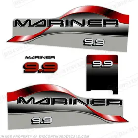 Ma-9.9-r Discontinued Decals Fits Mariner 9.9hp Decal Kit - Red