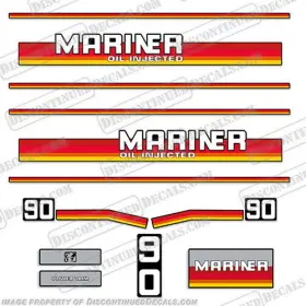 Ma-90-oi Discontinued Decals Fits Mariner 90hp Decal Kit Oil Injected 1989 1990