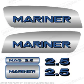 Ma-mag-2.5-sb Discontinued Decals Fits Mariner Mag 2.5 Liter Decal Kit - Custom Silver/blue