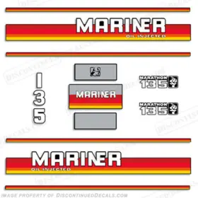 Ma-mar-135-901 Discontinued Decals Fits Mariner Marathon 135hp Decal Kit - 1990s
