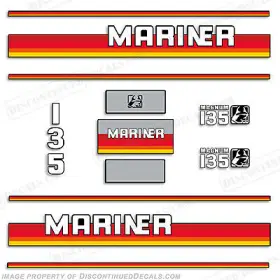 Ma-mg-135-90 Discontinued Decals Fits Mariner Magnum 135hp Outboard Motor Decal Kit - 1990s