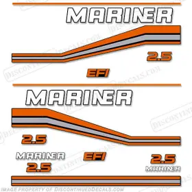 Mar-2.5-efi-per-o Discontinued Decals Fits Mariner 2.5l Performance Efi Decal Kit 1990-1997 Orange