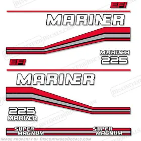 Mar-225-efi-per-mag Discontinued Decals Fits Mariner Performance Super Magnum 225hp Efi Decal Kit 1990-1997