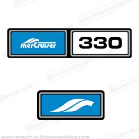 Mc-330-79-89-b Discontinued Decals Fits Mercruiser 330hp Valve Cover - Blue