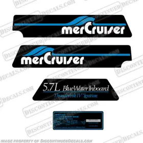 Mc-5.7-bw Discontinued Decals Fits Mercury Mercruiser 5.7 Litre Blue Water Inboard Engine Flame Arrestor Decal