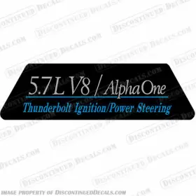 Mc-5.7-v8-alpha-b Discontinued Decals Fits Mercruiser 5.7 Litre V8 Alpha One Flame Arrestor Decal - Blue