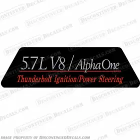 Mc-5.7-v8-alpha-r Discontinued Decals Fits Mercruiser 5.7 Litre V8 Alpha One Flame Arrestor Decal - Red