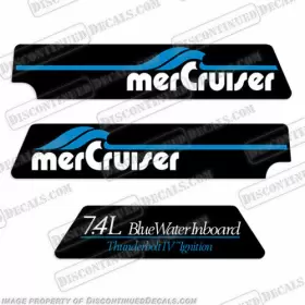 Mc-7.4-bw Discontinued Decals Fits Mercury Mercruiser 7.4 Litre Blue Water Inboard Engine Flame Arrestor Decal