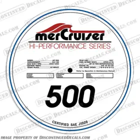 Mc-hp-500-vc Discontinued Decals Fits Mercruiser Hi-performance 500hp Valve Cover Decal