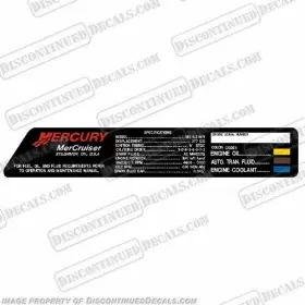 Mc-mx-6.2-mpi-s Discontinued Decals Fits Mercruiser Mx 6.2 Mpi Flame Arrestor Specification Decal