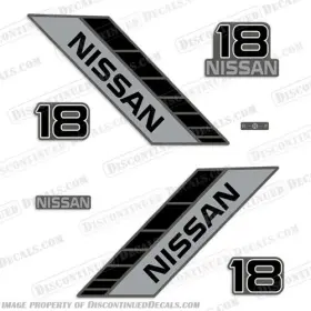 N-18-90s Discontinued Decals Fits Nissan 18hp Outboard Motor Engine Decal Kit - 1990s