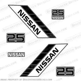 N-25-90s Discontinued Decals Fits Nissan 25hp Outboard Motor Engine Decal Kit 90s 91 92 93 94 95 96 97 98 99