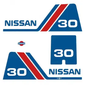 N-30-90 Discontinued Decals Fits Nissan 30hp Outboard Motor Engine Decal Kit - 1984 1995