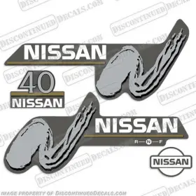 N-40-99-04 Discontinued Decals Fits Nissan 40hp Outboard Motor Engine Decal Kit - 1999 200 2001 2002 2003 2004