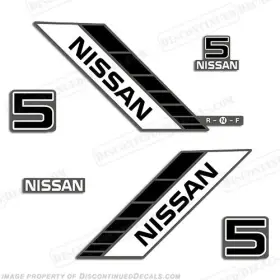 N-5-90s Discontinued Decals Fits Nissan 5hp Outboard Motor Engine Decal Kit - 1990s