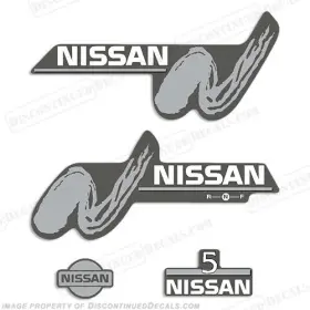 N-5-99-04 Discontinued Decals Fits Nissan 5hp Outboard Motor Engine Decal Kit - 1999 2000 2001 2002 2003 2004