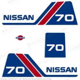 N-70-90 Discontinued Decals Fits Nissan 70hp Outboard Motor Engine Decal Kit - 1984 1995