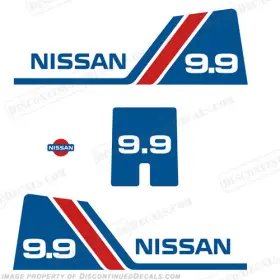 N-9.9-90 Discontinued Decals Fits Nissan 9.9hp Outboard Motor Engine Decal Kit - 1984 1995