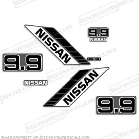 N-9-90s Discontinued Decals Fits Nissan 9.9hp Outboard Motor Engine Decal Kit - 1990s