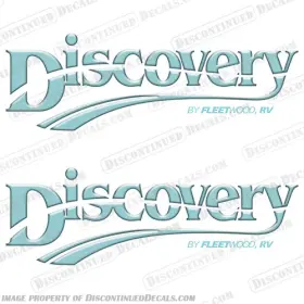 Rv-fw-dis-lgo-s2 Discontinued Decals Fits Fleetwood Discovery Rv Logo Set Of 2 - Style