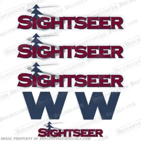 Rv-winn-35j-08-bs Discontinued Decals Fits 2008 Winnebago Sightseer 35j Rv Decal Kit - Burgundy/silver