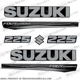 S-225-4s-2017-b Discontinued Decals Fits Suzuki 225 Fourstroke New 2017 And Up - Black Cowl