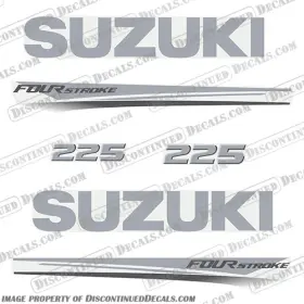 S-225-4s-2017-w Discontinued Decals Fits Suzuki 225 Fourstroke New 2017 And Up - White Cowl