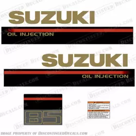 S-85hp-oil-95-97 Discontinued Decals Fits Suzuki 85hp Oil Injection Outboard Engine Decal Kit - 1995 1997