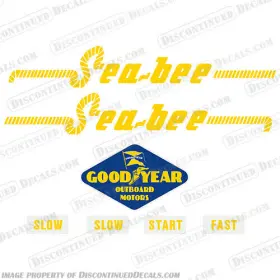 S-gy-5hp-2g3 Discontinued Decals Fits Sea-bee Goodyear 5hp 2g3 Outboard Motor Boat Engine 1947 - 1948